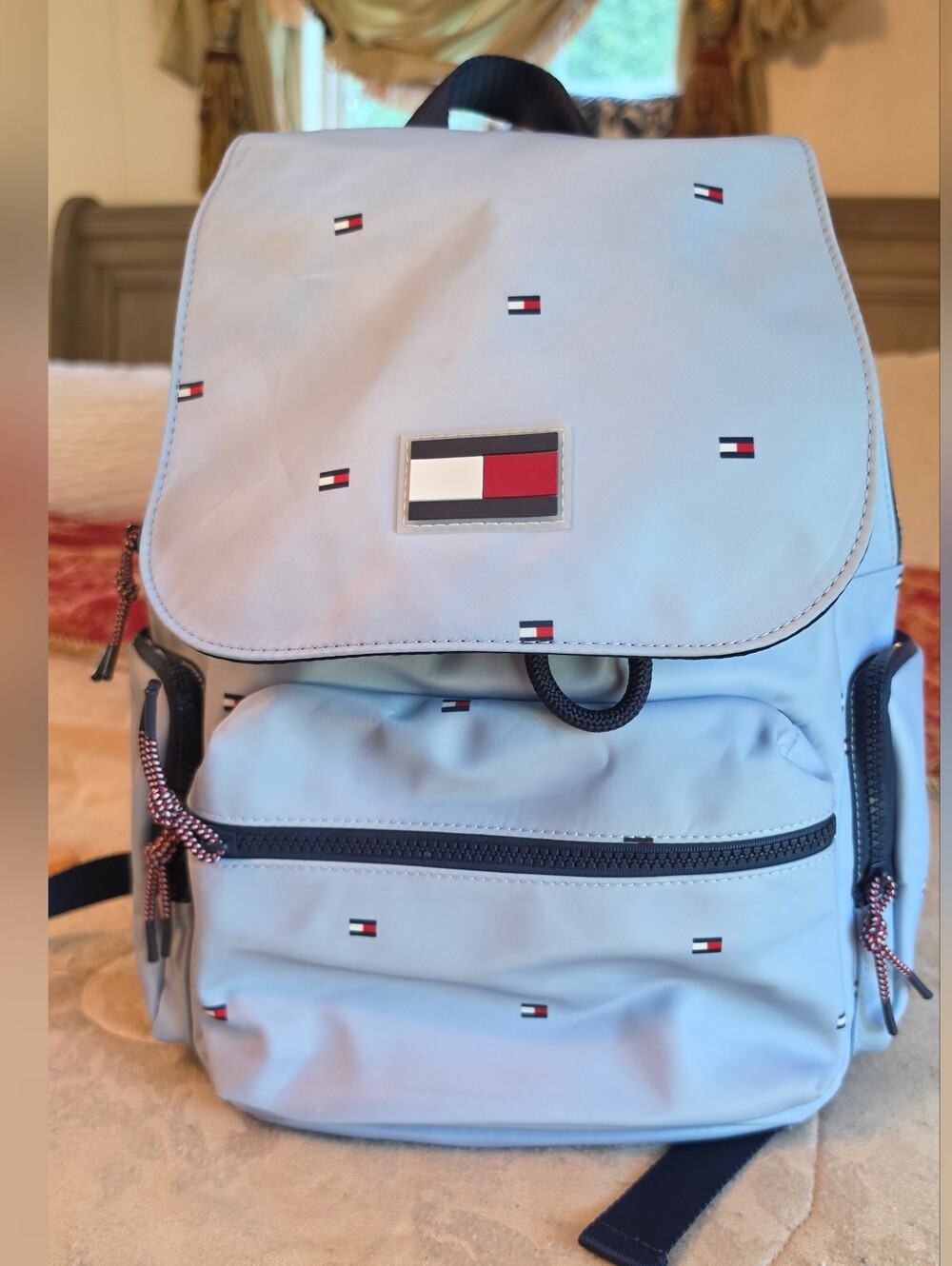 Tommy Hilfiger Light Blue Logo Backpack - Men's Bag
